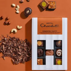 Chocolate Boxes|Chocolate Without Alcohol<Hotel Chocolat Exquisitely Nutty H-box with Pink Sleeve