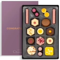 Vegetarian Chocolates|Chocolate Without Alcohol<Hotel Chocolat Exuberantly Fruity H-Box with Congratulations Sleeve