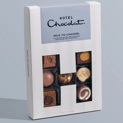 Chocolate Without Alcohol|Letterbox Gifts<Hotel Chocolat Milk to Caramel H-Box with Happy Birthday Sleeve