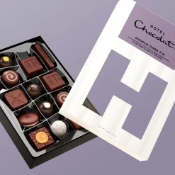 Vegetarian Chocolates|Letterbox Gifts<Hotel Chocolat Serious Dark Fix H-Box with Happy Birthday Sleeve