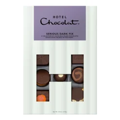 Vegetarian Chocolates|Letterbox Gifts<Hotel Chocolat Serious Dark Fix H-box with A Little Sparkle Sleeve